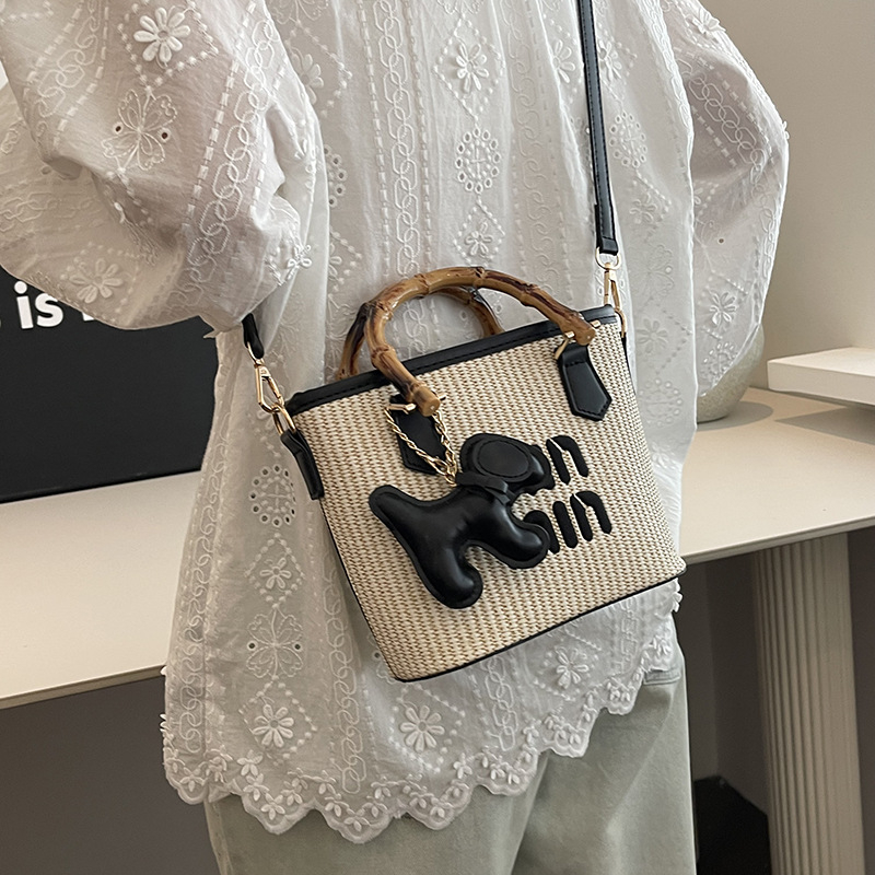 Torba preko ramena u obliku kante od PU kože, gradski stil, zatvarač, polyester podstava, jedna naramenica, jesen 2025