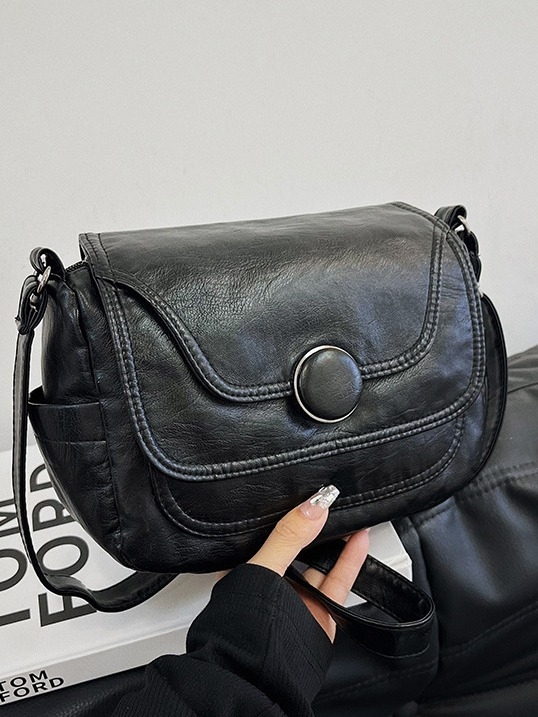 Ženska PU kožna crossbody torba, horizontalnog kvadratnog oblika, zatvarač, unutarnje pretince sa zipom i pretinac za telefon