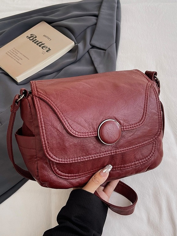 Ženska PU kožna crossbody torba, horizontalnog kvadratnog oblika, zatvarač, unutarnje pretince sa zipom i pretinac za telefon