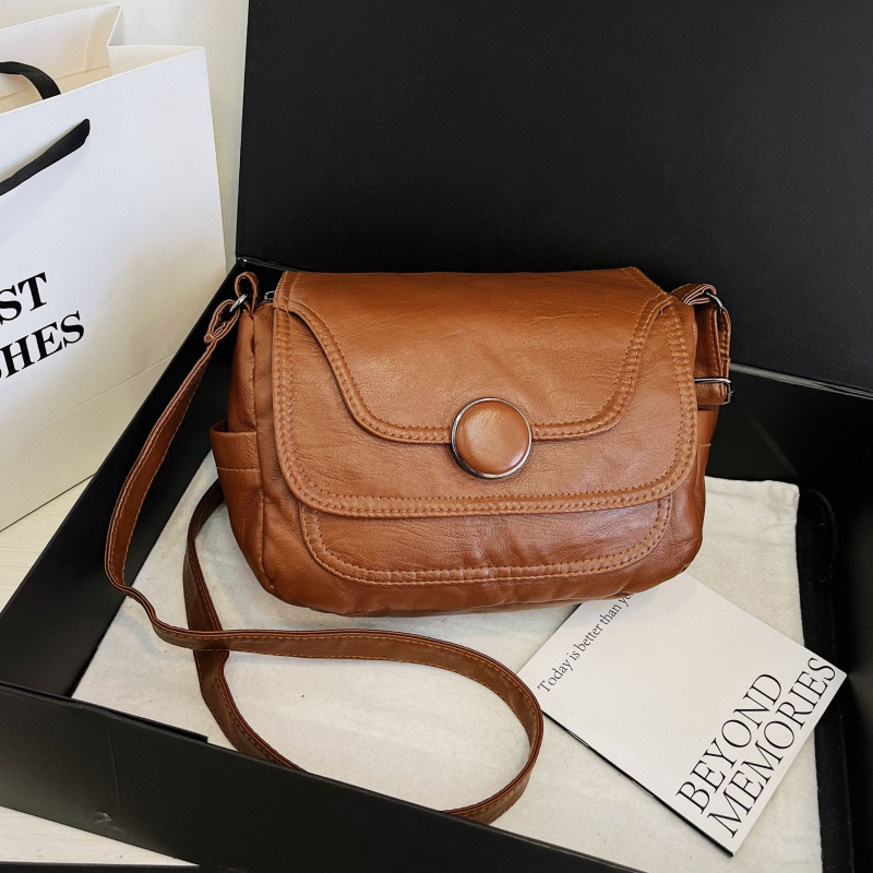 Ženska PU kožna crossbody torba, horizontalnog kvadratnog oblika, zatvarač, unutarnje pretince sa zipom i pretinac za telefon