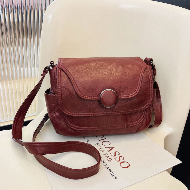 Ženska PU kožna crossbody torba, horizontalnog kvadratnog oblika, zatvarač, unutarnje pretince sa zipom i pretinac za telefon