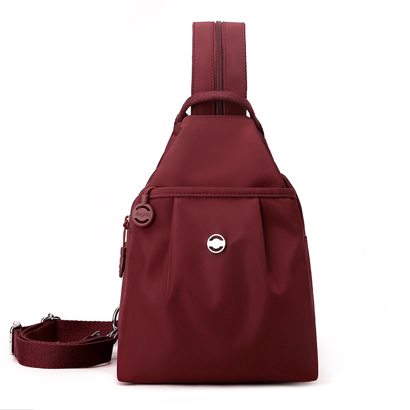 Ženska mini crossbody torba, ulični stil, Oxford platno, zatvarač, laminirana unutarnja džep, trodimenzionalni dizajn, pogodna za slobodno vrijeme putovanja