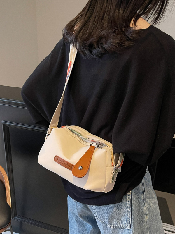 Unisex torba preko ramena od Oxford platna, horizontalnog kvadratnog oblika, zatvarač