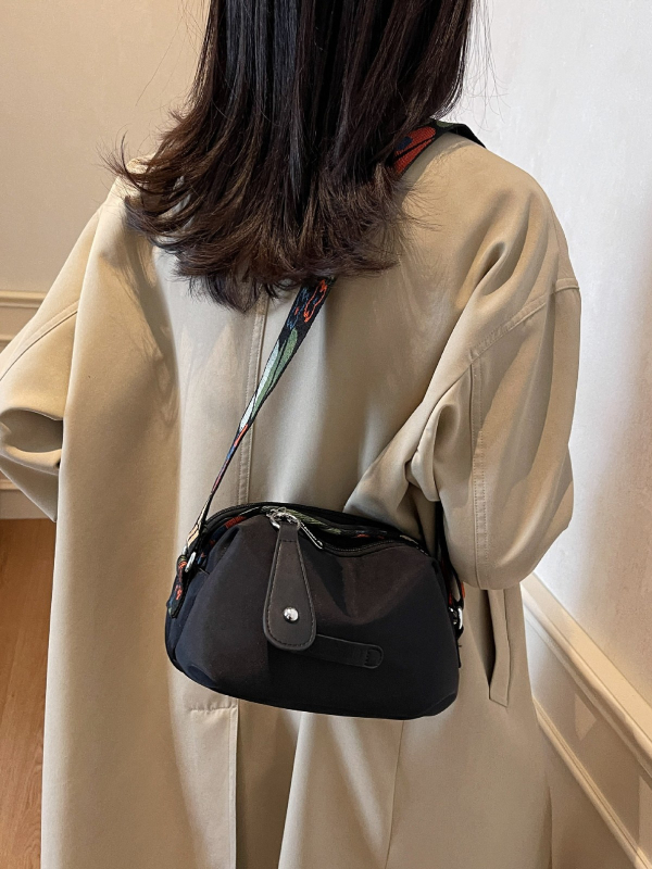 Unisex torba preko ramena od Oxford platna, horizontalnog kvadratnog oblika, zatvarač