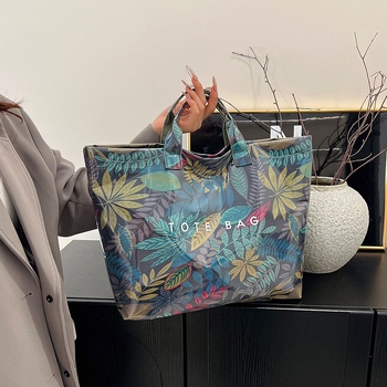 Tote torba u stilu street fashion, Oxford tkanina, vodoravni kvadratni oblik, magnetski zatvarač, podstava od poliester
