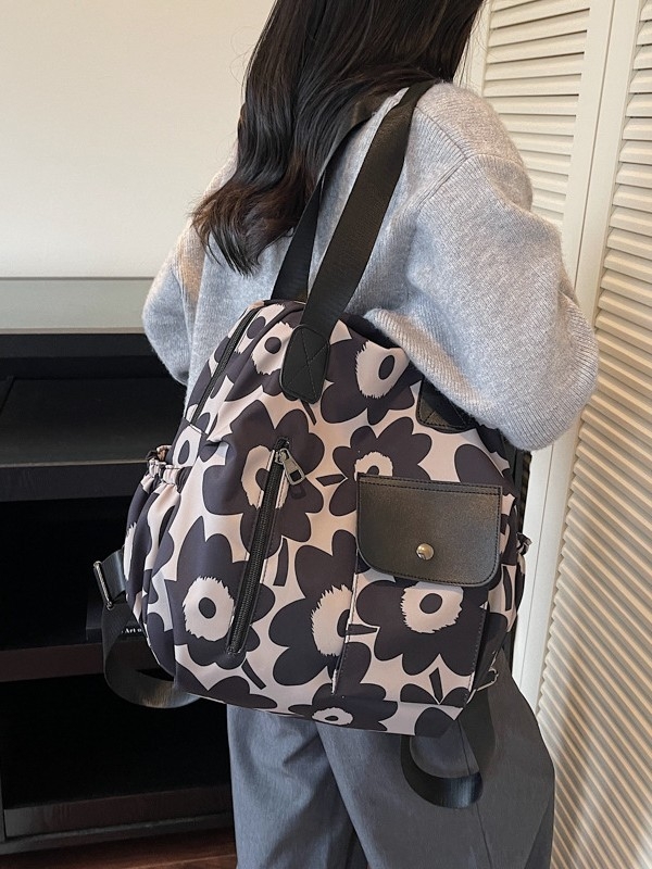 Ruksak od Oxford platna, ležerni stil putovanja, crossbody dizajn, zatvaranje na zip, vodootporan s unutarnjim džepom na zip