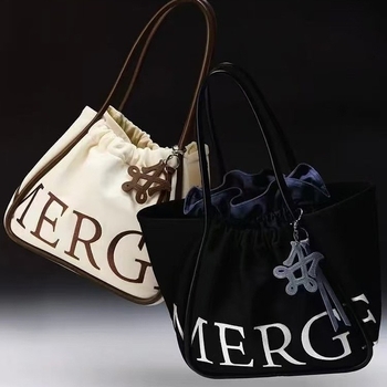 Geantă Tote din Oxford, formă verticală pătrată, închidere cu șnur, căptușeală poliester, buzunar pentru telefon