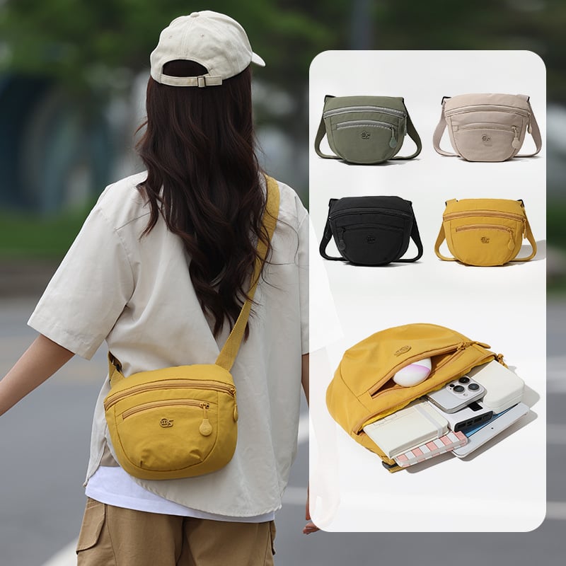 Crossbody torba, ultralagana, Oxford tkanina, horizontalni kvadratni oblik, zatvarač, unutarnji džep s džepom za telefon i džepom na zip, jedna naramenica, gradski stil