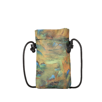 Geantă de umăr pentru femei cu buzunar pentru telefon, oxford de înaltă calitate, formă ovală cu capac, buzunare interne pentru telefon și ID, stil casual inspirat de China, Hanqi, lansare vară 2025