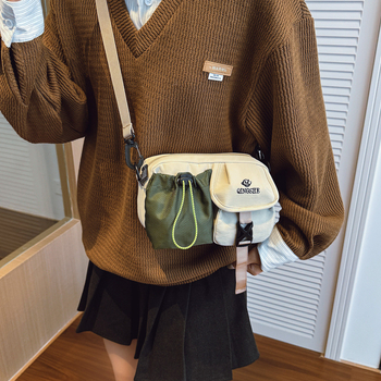 Női munkaruha-stílusú kis négyzet alakú válltáska, őszi 2025, Oxford anyag, poliészter bélés, vízszintes forma, cipzár, laminált belső zseb, több rekesz