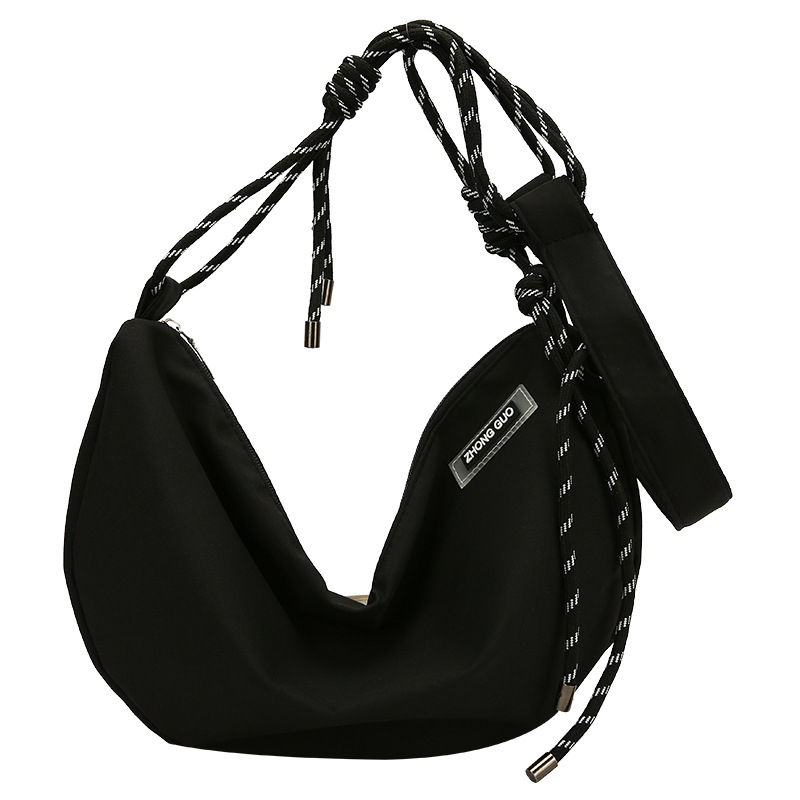 Crossbody torba u urbanom stilu dumpling oblika, Oxford platno, podstava od najlona, zatvarač, jedna naramenica, za svakodnevnu upotrebu