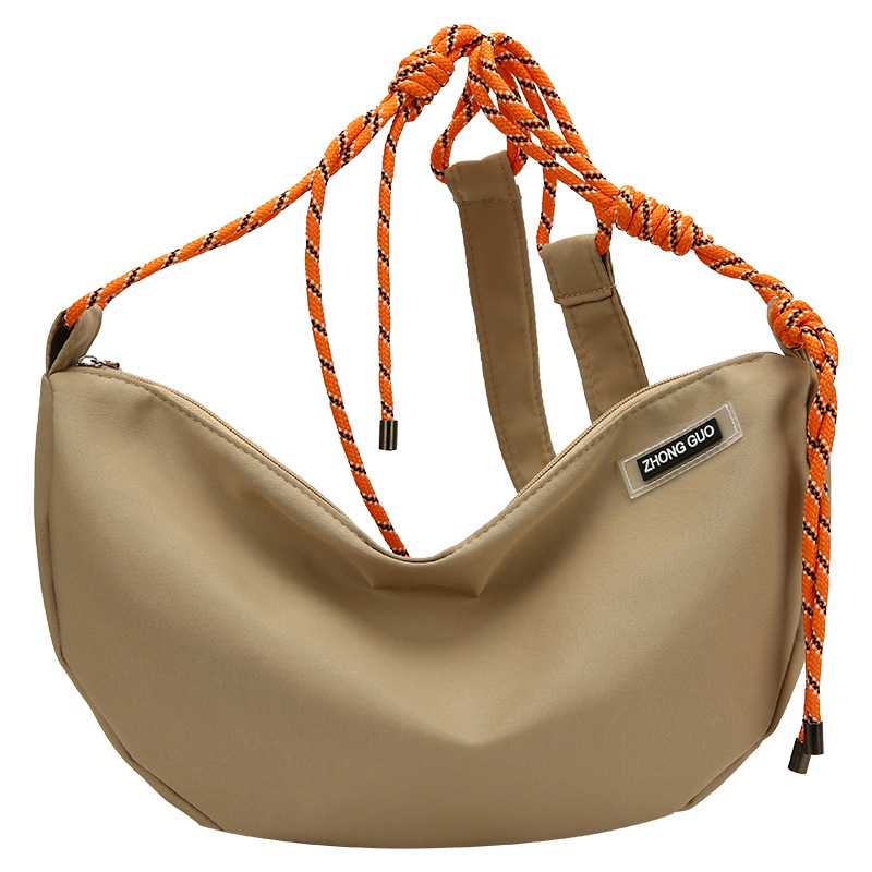 Crossbody torba u urbanom stilu dumpling oblika, Oxford platno, podstava od najlona, zatvarač, jedna naramenica, za svakodnevnu upotrebu