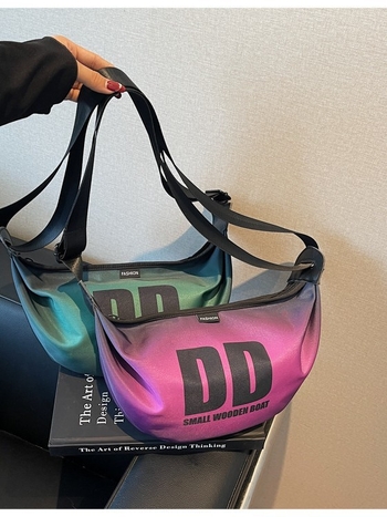 Чанта за рамо с универсален стил, оксфорд плат, чанта за подмишница, подплата от найлон, цип за затваряне.