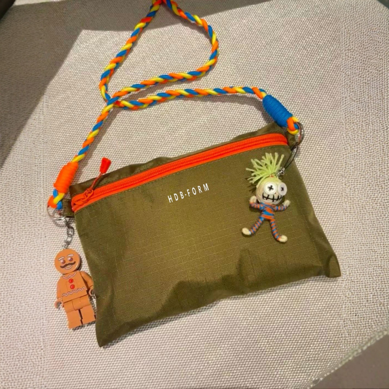 Crossbody sportska torba za otvoreno, Oxford platno, vodoravni kvadratni oblik, zatvarač, poliester podstava, unutarnji džep za mobitel