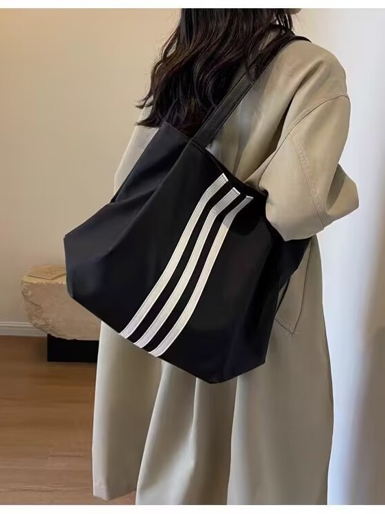 Geantă de voiaj din nailon, cu căptușeală Oxford, închidere cu fermoar, formă verticală pătrată