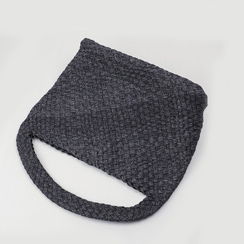 Kézzel szőtt vödör alakú táska Oxford anyagból, mágneses zár, telefontartó zseb, nyitott külső zseb