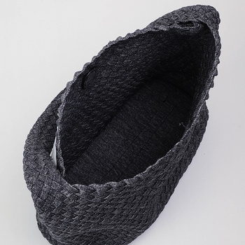 Kézzel szőtt vödör alakú táska Oxford anyagból, mágneses zár, telefontartó zseb, nyitott külső zseb