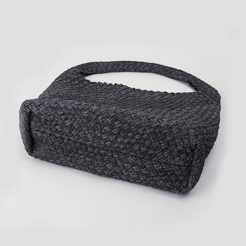 Kézzel szőtt vödör alakú táska Oxford anyagból, mágneses zár, telefontartó zseb, nyitott külső zseb