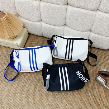 Korejskog stila crossbody torba s vodoravnim kvadratnim siluetom, Oxford tkanina, zatvarač, džep za telefon i dokumente
