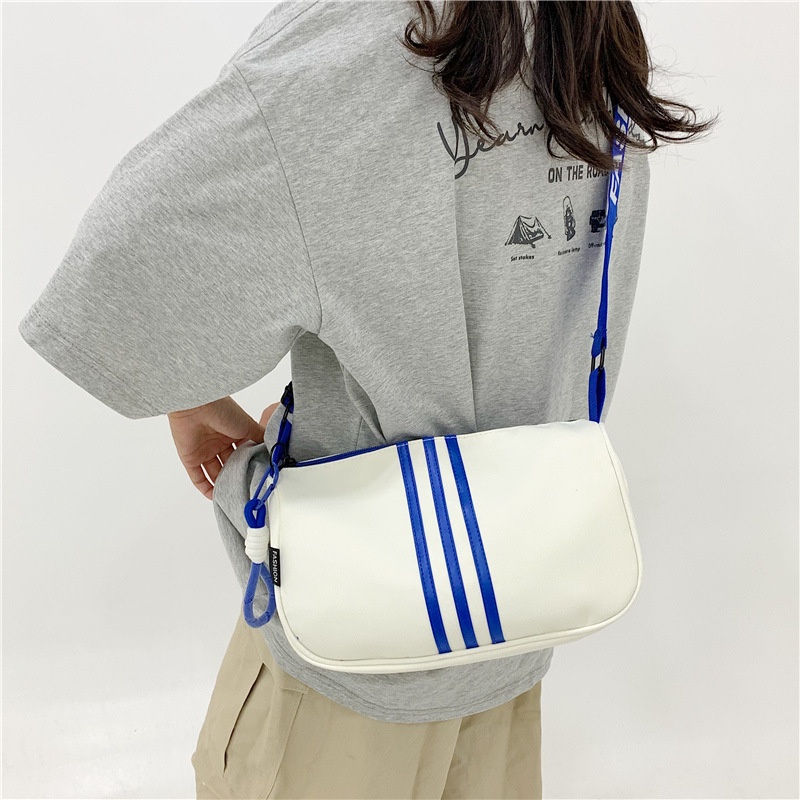 Korejskog stila crossbody torba s vodoravnim kvadratnim siluetom, Oxford tkanina, zatvarač, džep za telefon i dokumente