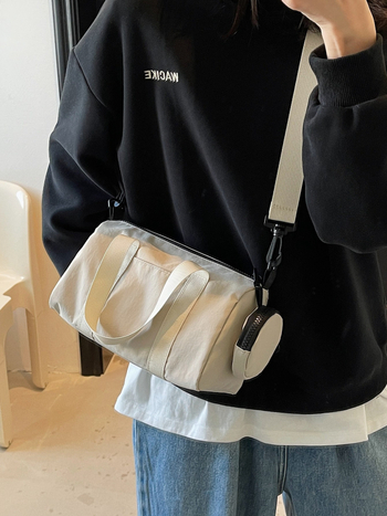 Belle Bird Tote Bag - Stil stradal, Material Oxford, Formă cilindrică