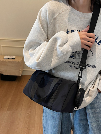 Belle Bird Tote Bag - Stil stradal, Material Oxford, Formă cilindrică