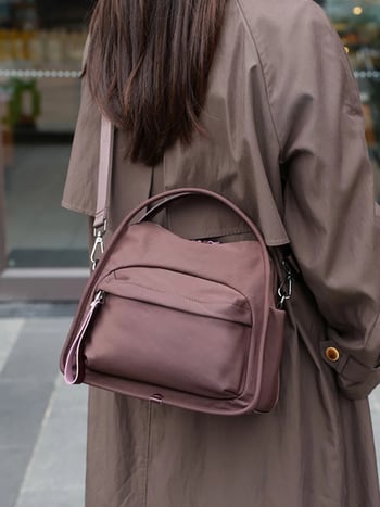 Jun Ming Női Oxford anyagú crossbody táska — Szabadidős utazási stílus, vízszintes négyzet alak, cipzáras záródás, poliészter bélés, belső rekeszek (cipzár, telefon, ID)