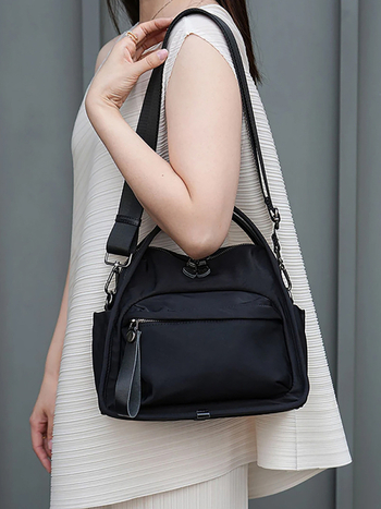 Jun Ming Női Oxford anyagú crossbody táska — Szabadidős utazási stílus, vízszintes négyzet alak, cipzáras záródás, poliészter bélés, belső rekeszek (cipzár, telefon, ID)