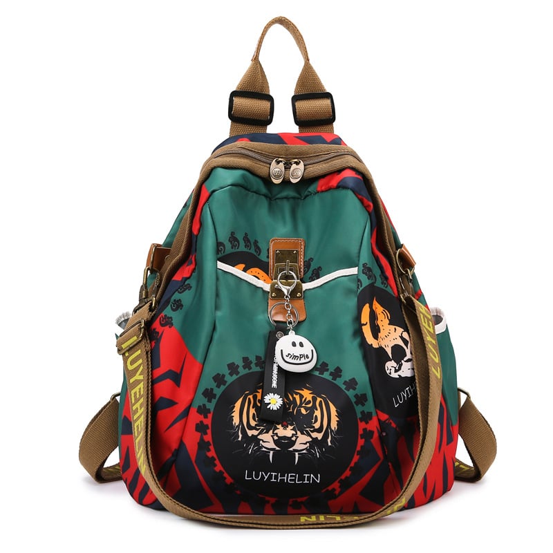 Ženski ruksak od Oxford platna - gradski stil, zatvaranje na zip, mekana konstrukcija, unutarnji džep sa skrivenim zatvaračem, unutarnji patch džep