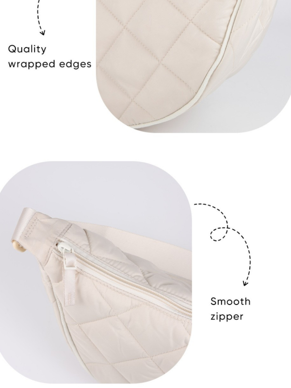 Geantă de umăr crossbody cu formă de dumpling, din material Oxford, stil urban simplu, fermoar, buzunar interior pentru telefon