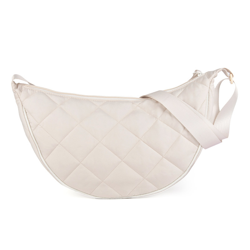 Geantă de umăr crossbody cu formă de dumpling, din material Oxford, stil urban simplu, fermoar, buzunar interior pentru telefon