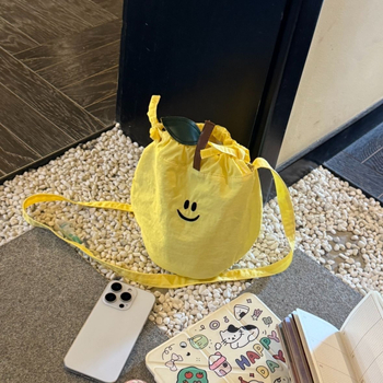 Geantă bucket cu șnur, din pânză Oxford, buzunar pentru telefon, două curele, stil urban minimalist