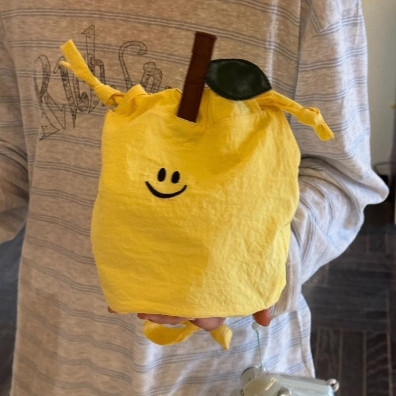 Geantă bucket cu șnur, din pânză Oxford, buzunar pentru telefon, două curele, stil urban minimalist