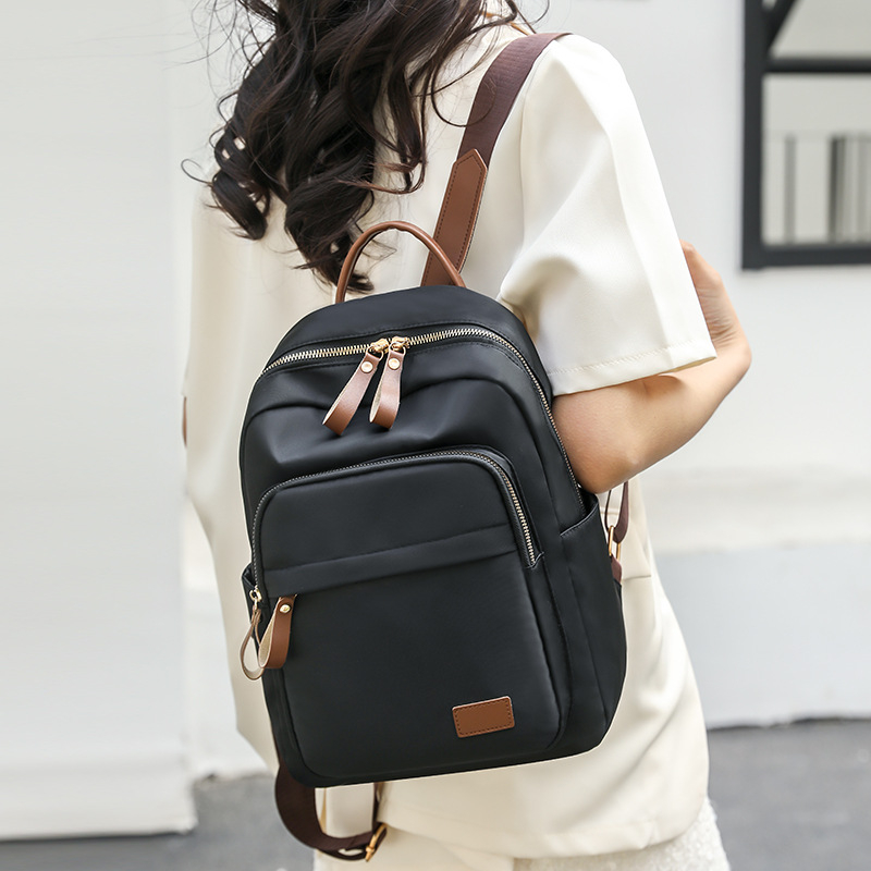 Ženski ruksak, najlon, gradski stil, zatvarač, laminirana džep na zip, unutarnja pregrada