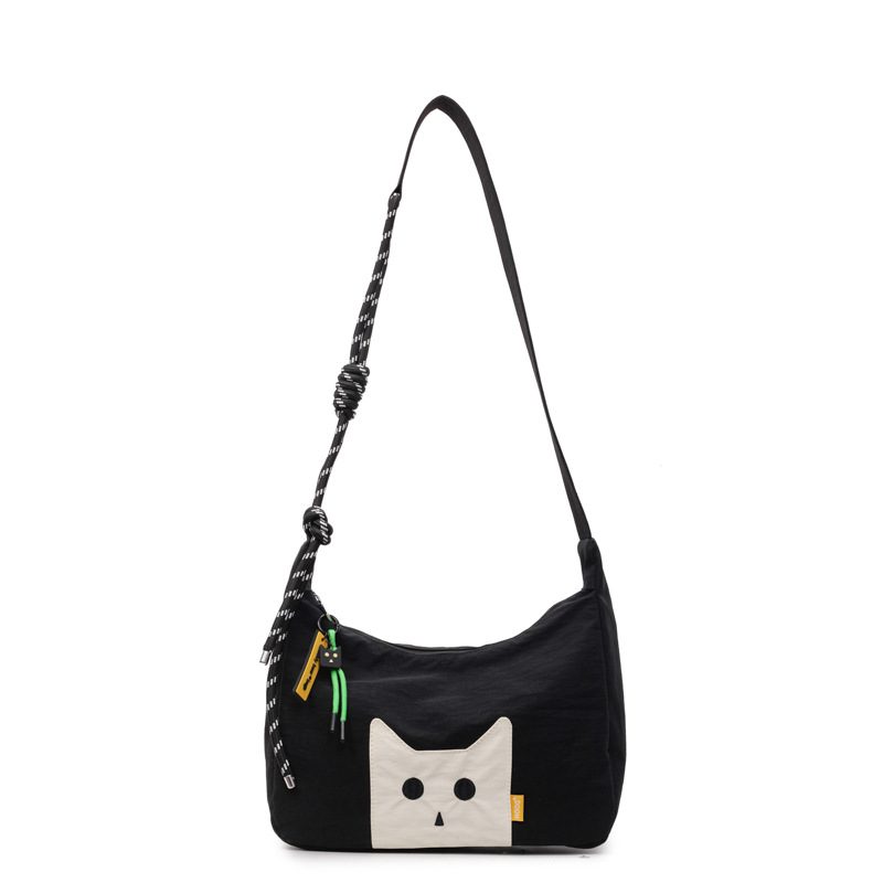 Ženska crossbody torba velike kapacitete za dnevnu i uredsku upotrebu; dumpling oblik, Oxford tkanina, zatvarač, poliester podstava, mekano tijelo, jedan remen