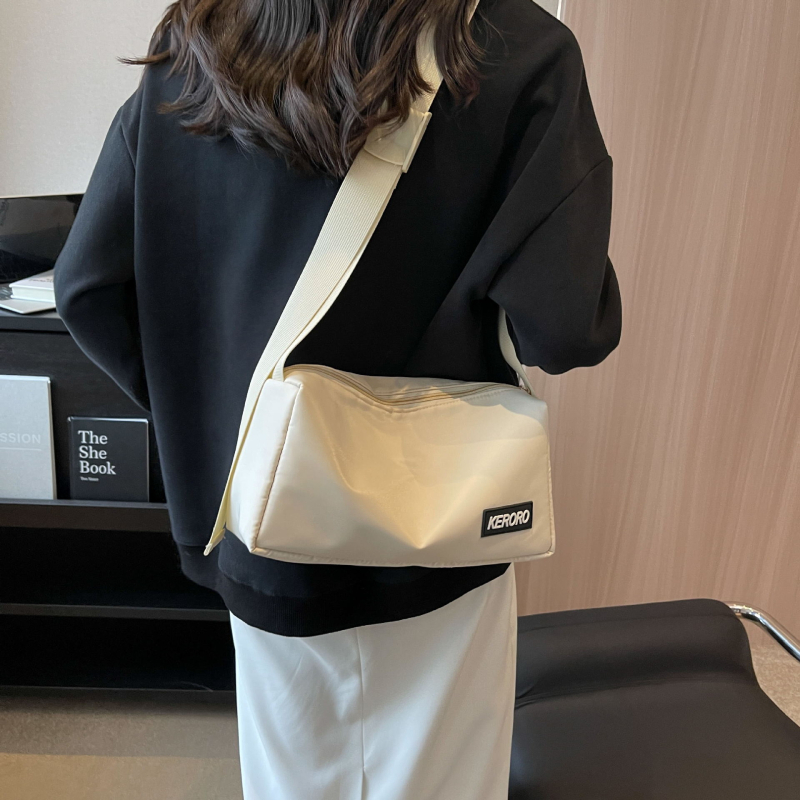 Crossbody torba od Oxford platna, horizontalno kvadratnog oblika, zatvarač za zatvaranje, unutarnji džep sa zatvaračem, pamuk podstava