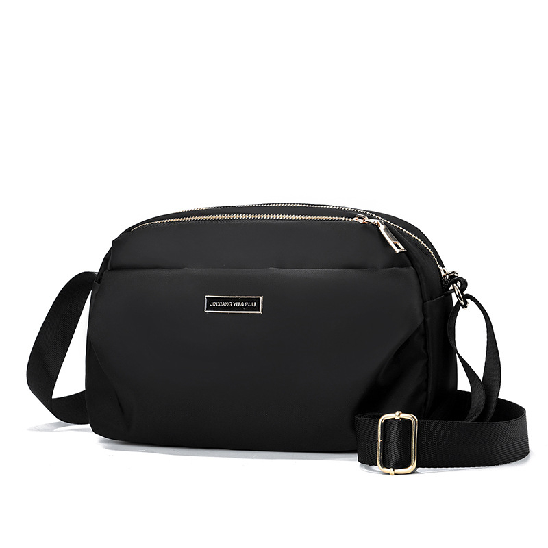 Damska torba za rame i crossbody od Oxford tkanine, horizontalni kvadratni oblik, zatvaranje na zip, PU podstava, unutarnji džep sa zipom