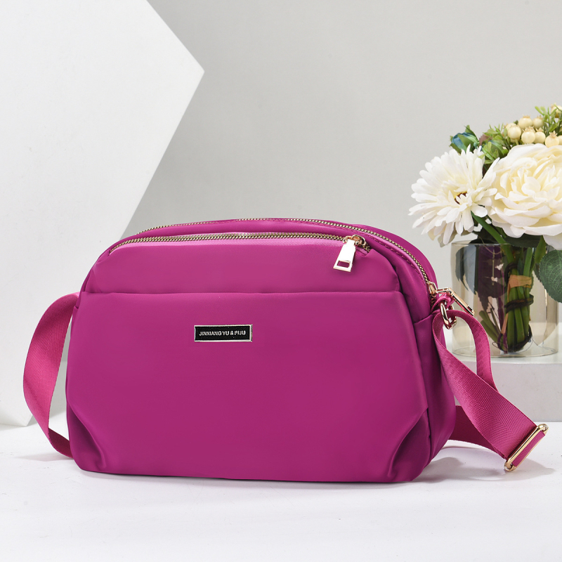 Damska torba za rame i crossbody od Oxford tkanine, horizontalni kvadratni oblik, zatvaranje na zip, PU podstava, unutarnji džep sa zipom