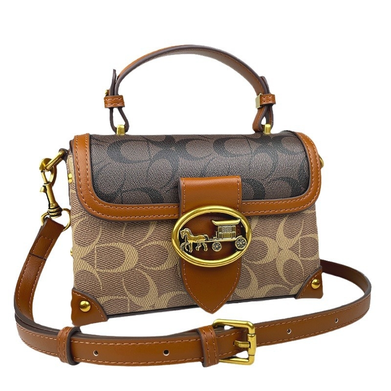 Kis négyszögletes női táska – városi egyszerű stílusú PVC, keresztpántos, fedőzáras, Tavasz 2025