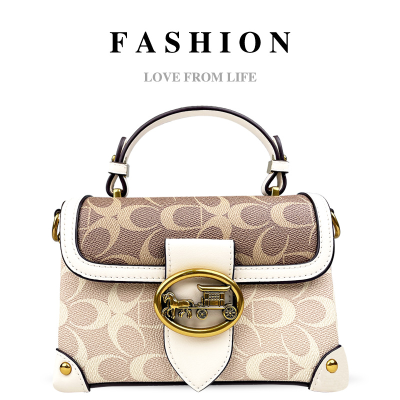 Kis négyszögletes női táska – városi egyszerű stílusú PVC, keresztpántos, fedőzáras, Tavasz 2025