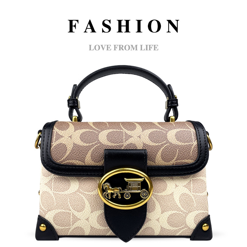 Kis négyszögletes női táska – városi egyszerű stílusú PVC, keresztpántos, fedőzáras, Tavasz 2025