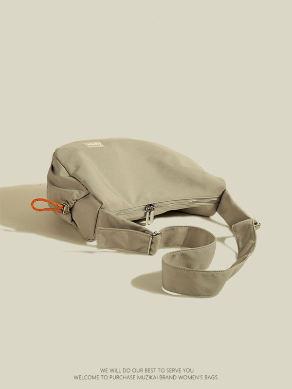 Japanska platnena torba za rame s velikim kapacitetom, dumpling stil (ulicni trend, materijal Oxford platno, vodoravni kvadratni oblik, zatvaranje zipom, vanjska trodimenzionalna torba)