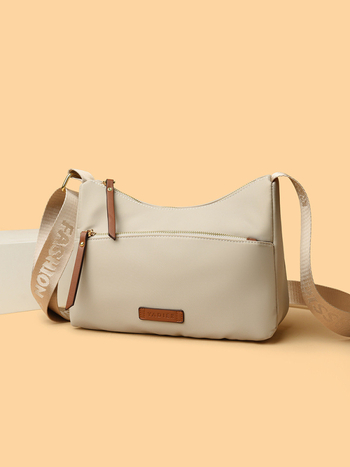 Ženska crossbody torbica u gradskom stilu od Oxford platna, vodoravno kvadratnog oblika, s džepom na zip