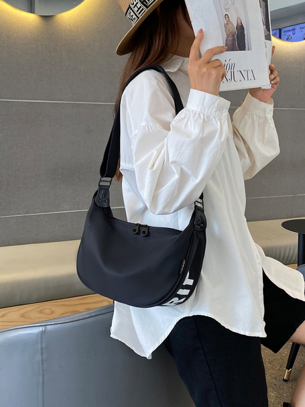 Casual crossbody torba od najlona Oxford, s printom slova, velika kapaciteta