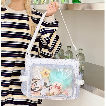 Crossbody torba od Oxford tkanine, horizontalnog kvadratnog oblika, zatvaranje na zip, unutarnja džep s zipom