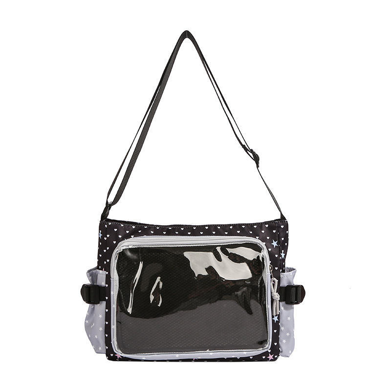 Crossbody torba od Oxford tkanine, horizontalnog kvadratnog oblika, zatvaranje na zip, unutarnja džep s zipom