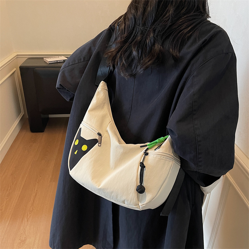 Ženska crossbody torba, najlon, ležerni stil putovanja, zatvaranje na zip, skriveni džep sa zipom, proljeće 2025