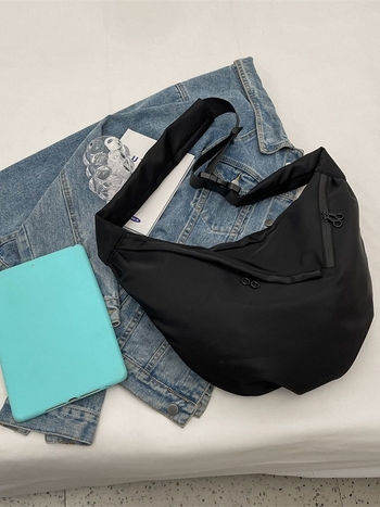 Crossbody Dumpling torba – Oxford platno, Ulični stil, Dumpling oblik, Zip zatvarač, unutarnja džep sa zipom