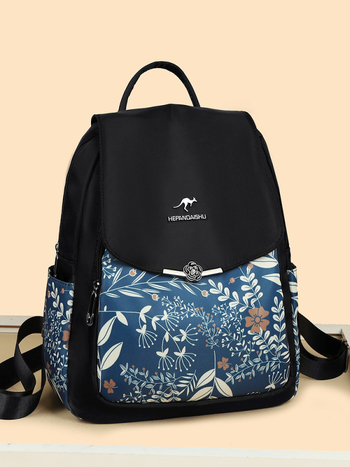 Ženski ruksak od Oxford platna s modnim otiskom, velika kapaciteta, zatvaranje poklopcem, skriveni džep sa zatvaračem i džep za telefon, proljeće 2025