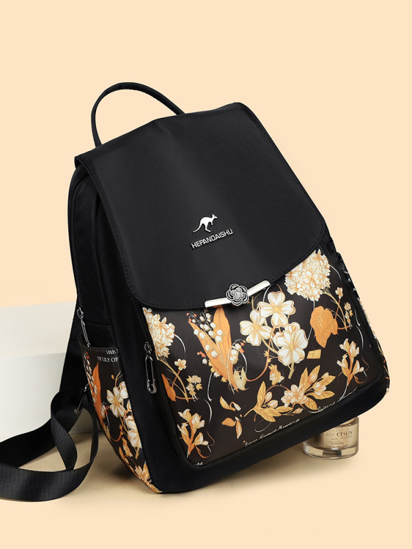 Ženski ruksak od Oxford platna s modnim otiskom, velika kapaciteta, zatvaranje poklopcem, skriveni džep sa zatvaračem i džep za telefon, proljeće 2025